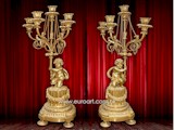 19th century French gilt bronze candelabra